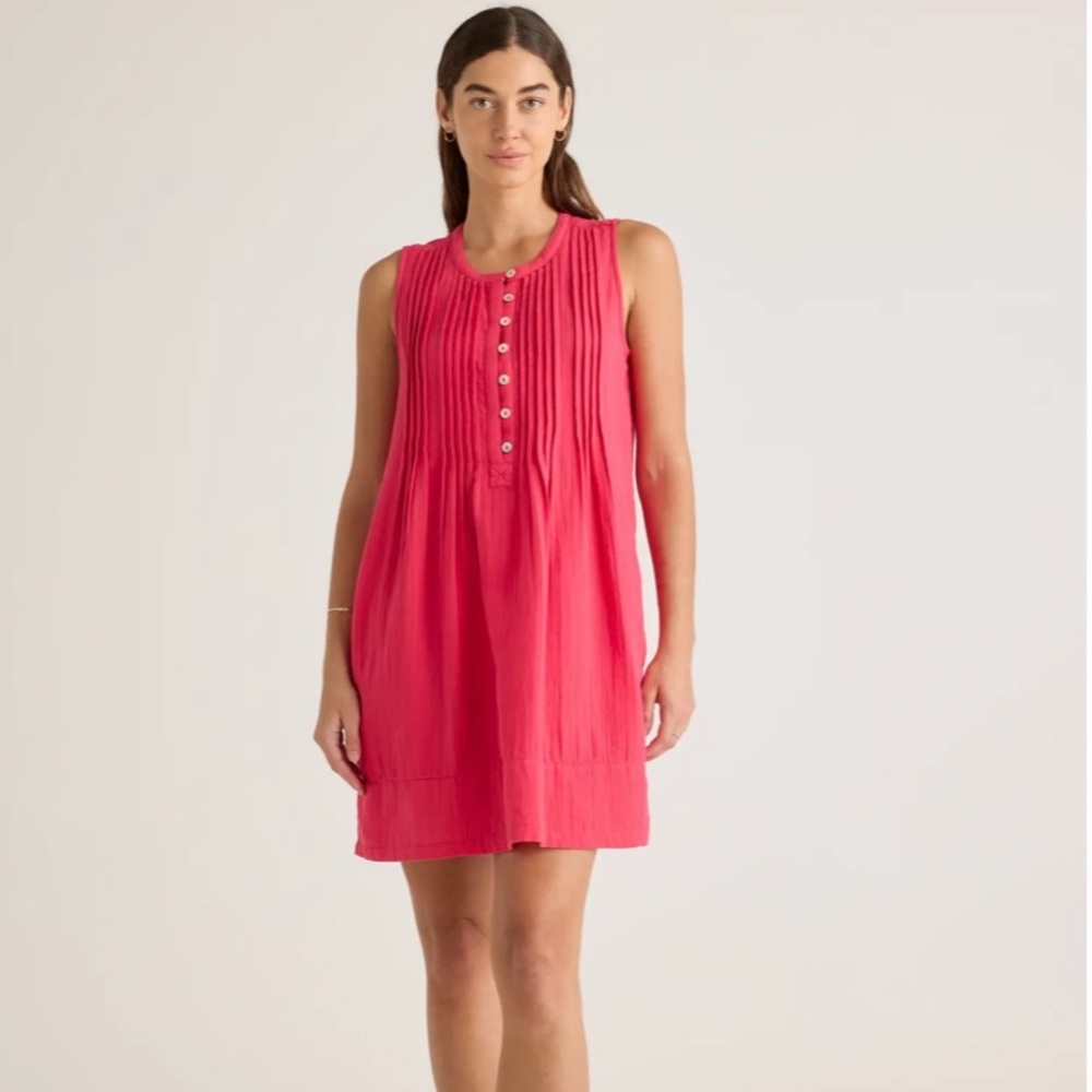 Quince Organic Cotton Gauze Sleeveless Swing Dress